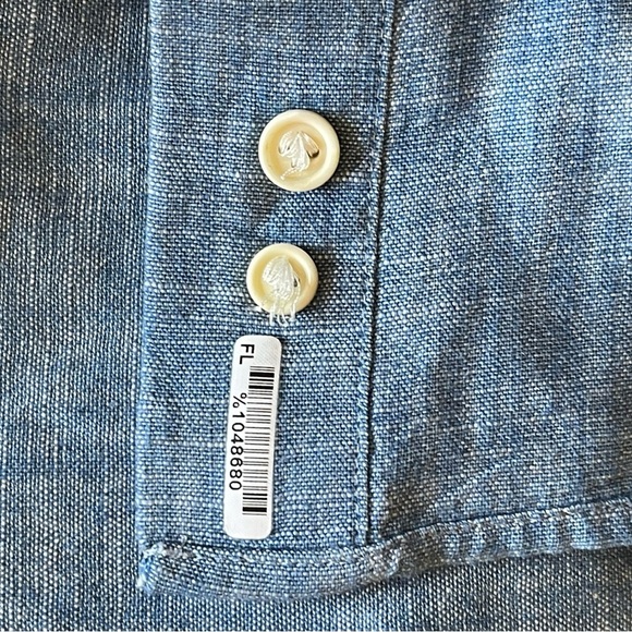 PETER MILLAR CROWN CRAFTED SELVEDGE COTTON CHAMBRAY BUTTON-UP SHIRT SZ XXL EUC - Picture 6 of 8